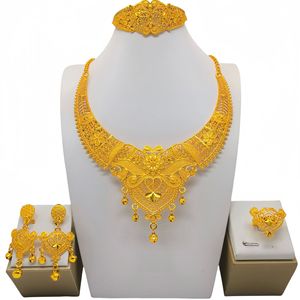 Venta al por mayor de Oriente Medio Dubai vietnamita indio banquete collares pendientes anillos pulseras conjuntos de joyería de moda nupcial - Product Image 5