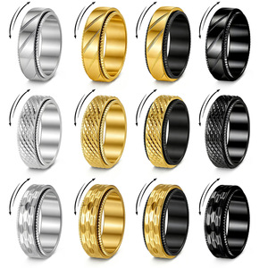 Joyería de acero de titanio personalizada transfronteriza, estilo punk, 8mm, con diseño de malla floral giratoria, chapado al vacío en titanio. - Product Image 1