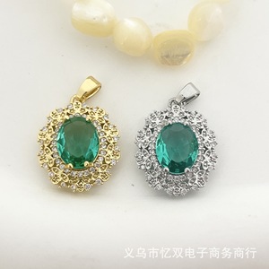 Pendentif en zircon diamanté, coupe ovale, forme goutte d'eau, bijoux pour femmes à porter au quotidien, origine Yiwu - Product Image 1