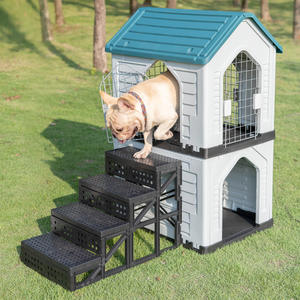 บ้านสัตว์เลี้ยงพลาสติกแบบถอดได้พับได้ขนาดใหญ่แบบถอดได้สำหรับสัตว์เลี้ยงบ้านสุนัขสองประตูเป็นมิตรกับสิ่งแวดล้อมหลายประตู - Product Image 3