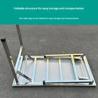 Table de travail pliante en acier inoxydable 201, sans roulettes, pour cuisine, salle à manger, stand de marché nocturne et personnalisation pour barbecue extérieur