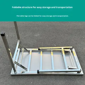 <span class=keywords><strong>Table</strong></span> de travail <span class=keywords><strong>pliante</strong></span> en acier inoxydable 201 sans roulettes, <span class=keywords><strong>table</strong></span> de cuisine, <span class=keywords><strong>table</strong></span> à manger, présentoir, stand de <span class=keywords><strong>marché</strong></span> nocturne, barbecue en plein air, usage commercial - Product Image 4