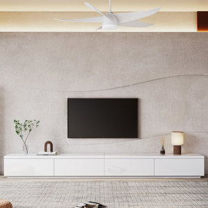 Kainice hạt gỗ bề mặt 4 ngăn kéo dài lưu trữ Sàn Trắng TV đứng đồ nội thất đơn vị tủ cho 110 inch TV - Product Image 1