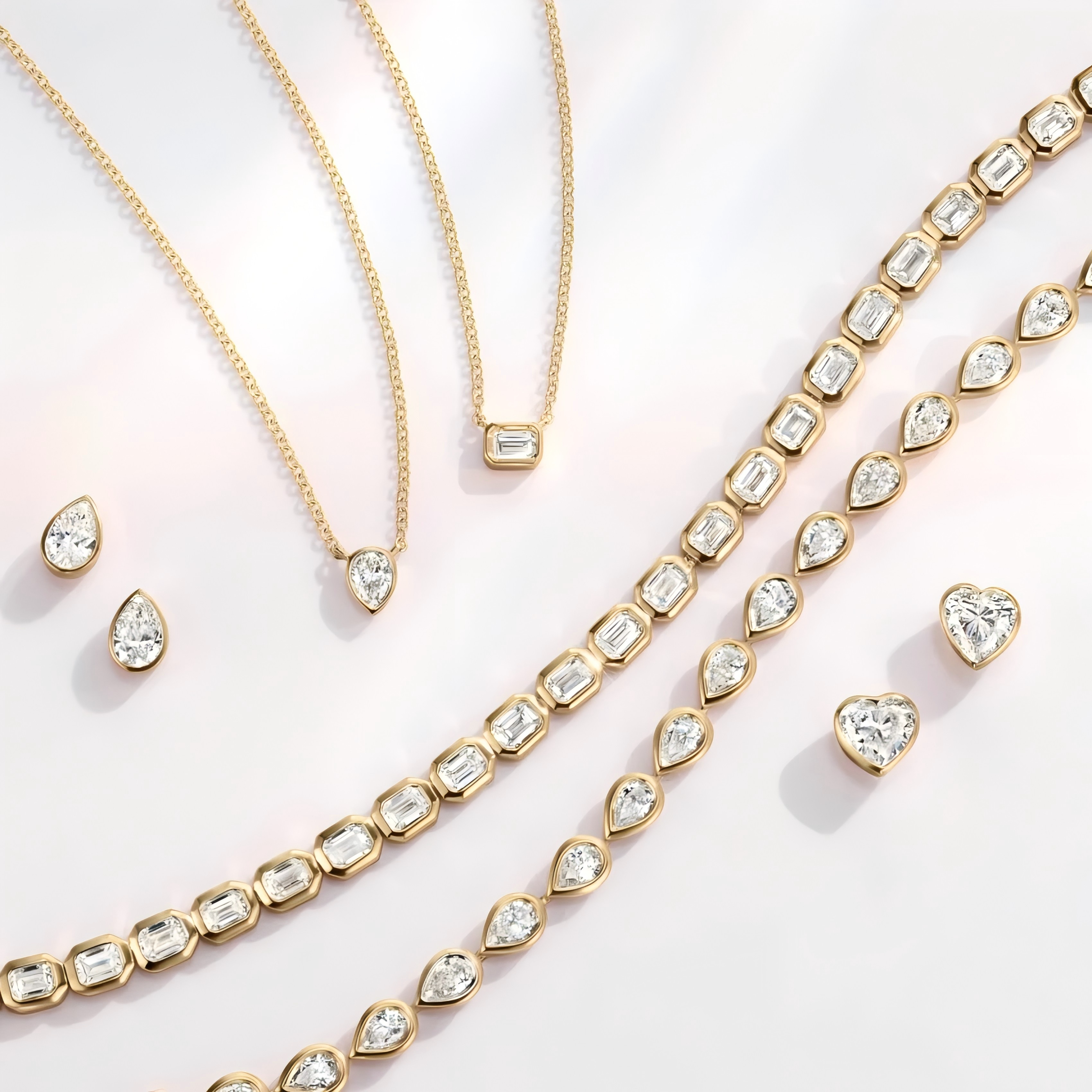 Oro macizo de 14k + moissanita