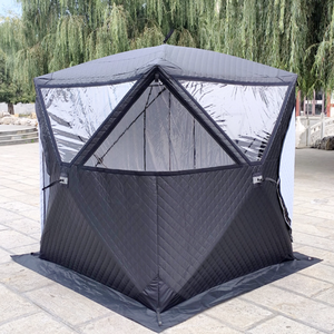Tente <span class=keywords><strong>de</strong></span> sauna à vapeur d'extérieur, abri <span class=keywords><strong>de</strong></span> pêche sur glace d'hiver, isolation épaisse, Oxford, grande fenêtre avec cheminée, camouflage quatre saisons - Product Image 2