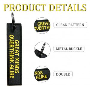 Wholesale Factory <b>Custom</b> Logo Woven Flight Embroidery New Tendency <b>Key</b> Jet Tag Keychain with Metal Ring - Product Image 2