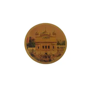 Home Decoration The gold temple amritsar round gold refrigerator fridge door cover sticker