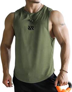 Camisetas sin mangas de algodón de talla grande para hombre, Material de malla de entrenamiento sin mangas, secado rápido, atlético, para correr, gimnasio, Playa muscular - Product Image 1