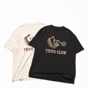 Nouveau T-shirt ample pour homme Thug Club en coton 100% avec imprimé lettres de designer, marque américaine tendance - Product Image 1