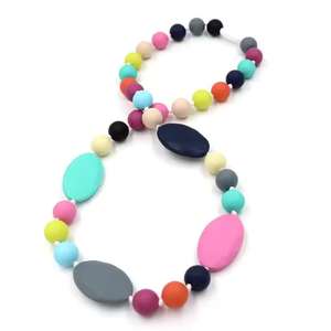 Anneau <span class=keywords><strong>de</strong></span> dentition en silicone <span class=keywords><strong>de</strong></span> qualité alimentaire <span class=keywords><strong>pour</strong></span> bébé, <span class=keywords><strong>collier</strong></span> à mâcher en silicone <span class=keywords><strong>pour</strong></span> enfants, soulage le stress - Product Image 5