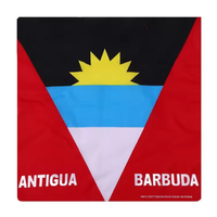 Vente en gros de bandanas en coton doux, coupe-vent, de haute qualité, avec drapeaux du Honduras, de la Sainte-Kitts-et-Nevis, de Dominique, d'Antigua-et-Barbuda, foulard carré