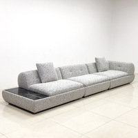 Italienische minimalist ische High-End-Baumwolle Leinen Stoff Super Moon Sofa Set Wohnzimmer Schnitts ofa mit Schwamm Füllmaterial