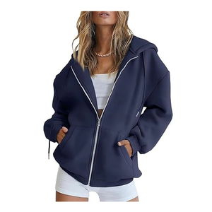 Felpe e Giacche <span class=keywords><strong>con</strong></span> Cappuccio da Donna <span class=keywords><strong>con</strong></span> <span class=keywords><strong>Zip</strong></span>, Maniche Lunghe, Oversize, Stile Streetwear, Logo Casual e alla Moda - Product Image 2