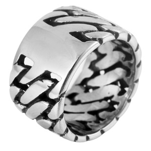 yunnique Men's Stainless Steel Chain <b>Ring</b> Geometric Design <b>Silver</b> Color Fashion Jewelry Gift Occasion - Product Image 5