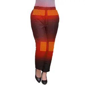 Pantalones térmicos y eléctricos para mujer, pantalones con calefacción de 6 zonas, USB, para senderismo, senderismo, aire libre