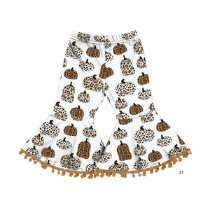 Pantalones de Campana para Bebés y Niñas Pequeñas con Pompones, Pantalones de Flores con Vuelo para Niñas Pequeñas - Product Image 4