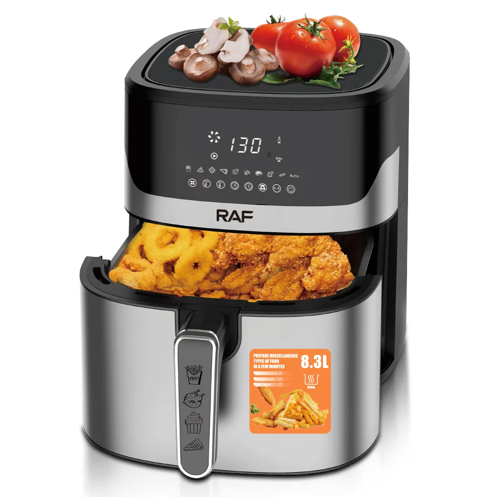 RAF New Digital Control Weighing 2 in 1 Stainless Steel Deep Fryer Oven 8.3L 1600W Air Fryer
