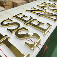 Letrero de empresa de logotipo de publicidad exterior con letras de canal de iluminación LED de acero inoxidable iluminado 3D personalizado para tienda, oficina, Parque