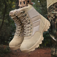 Bottes de randonnée de haute qualité pour l'extérieur, en cuir de vache, bottes tactiques d'entraînement dans le désert pour hommes