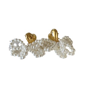 All'ingrosso Eritic Esclusiva Coquette con Nodo Orecchini di Perle per Donne Cuore Orecchino Gioielli - Product Image 4