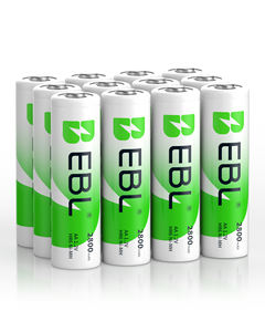 Paquete de 12 Baterías Recargables Ni-MH AA de Alta Capacidad de 1.2V y 2800mAh, Marca EBL, OEM del Fabricante - Product Image 1