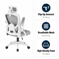 Chaise de bureau exécutive en maille avec appui-tête, modèle PP, cadre réglable en hauteur, pivotante, certifiée BIFMA CE EN1335, vente en gros, directement de l'usine OEM