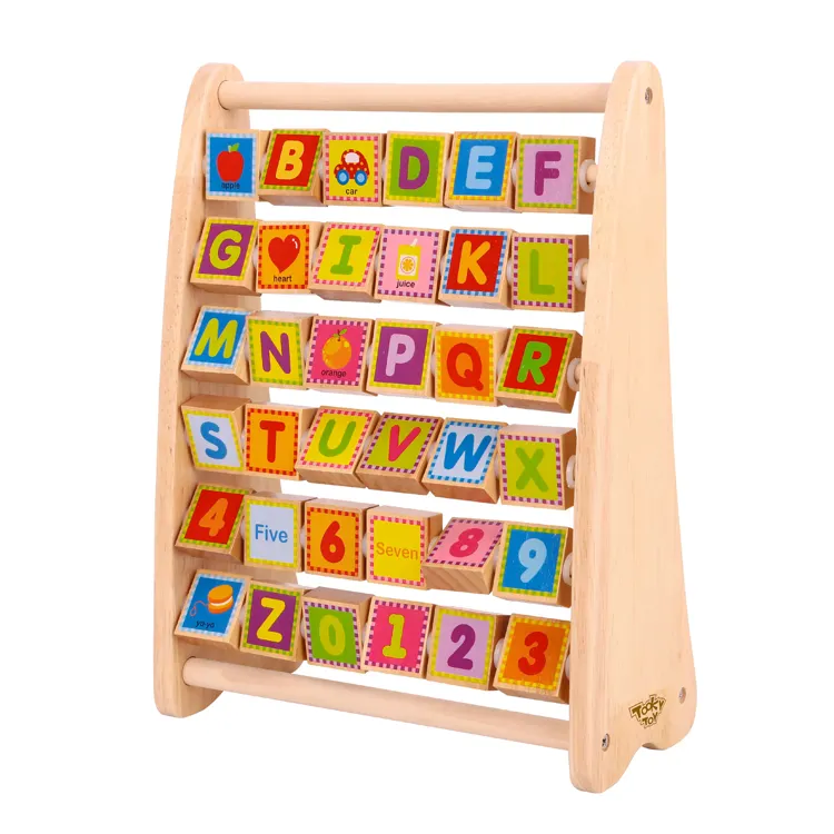 2022 kids wooden educational toy safety wooden Alphabet Abacus rack