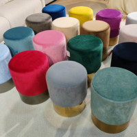 Bailey personnalisé pouf rond diverses couleurs velours doux repose-pieds siège canapé poufs