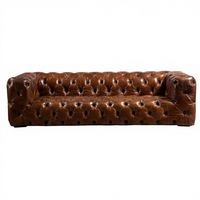 Chesterfield personnalisé-canapé antique OX sang en cuir véritable salon canapé ensemble entièrement capitonné boutons luxe canapé club hôtel hall