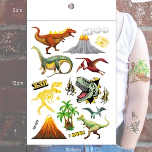 Ispirato New Custom dinosauro Del Corpo Del Tatuaggio Temporaneo <span class=keywords><strong>Oro</strong></span> Argento Lamina Metallica <span class=keywords><strong>Tatuaggi</strong></span> <span class=keywords><strong>Oro</strong></span> Del Tatuaggio per i bambini - Product Image 2