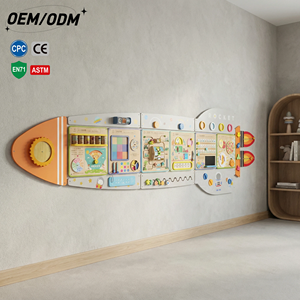 Juguete Educativo de Cohete Espacial de Madera Contrachapada de Abedul para Montar en la Pared, Diseño que Ahorra Espacio para Decoración de Pared de Jardín de Infancia, Aprendizaje STEM de Astronomía, Seguro - Product Image 1