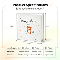 Livre de bébé relié rigide pour enregistrer la croissance, format A5, reliure parfaite, impression numérique offset personnalisée, coffret cartonné avec logo, estampage à chaud doré