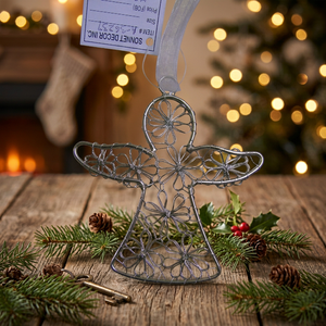 Sonnet Decor Metal <b>Wire</b> Angel Ornament Vertical Pattern Art Deco Design Christmas Holiday Decoration <b>for</b> Home Wall Hanging - Product Image 4
