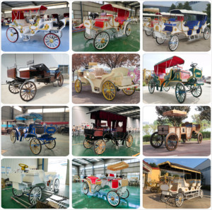 Calèche royale électrique à 4 roues en acier pour visites touristiques avec couleur personnalisée - Product Image 6