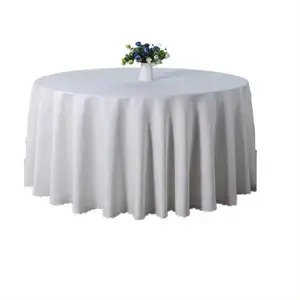 Beyaz evrensel ziyafet yemek 1.3m çap yuvarlak masa örtüsü kumaş