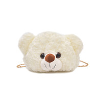 Sweet girl utilise un sac à main ours blanc en peluche super doux pour le cadeau des enfants