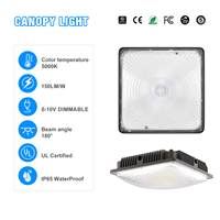 Éclairage LED pour auvent de station-service, étanche IP65, garantie 5 ans, UL 27W 40W 60W 120W, dimmable 0-10V pour station-service