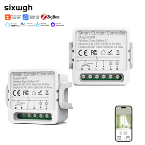 Contrôleur de rideau intelligent SIXWGH Zigbee pour la maison hôtel RV fonctionne avec Alexa/Google Caractéristiques Hub de contrôle de groupe de minuterie vocale pour motorisé - Product Image 1
