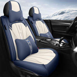 Housse siège luxe cuir couvre chaises voiture rouge housse de siège de voiture sièges ensemble complet - Product Image 2