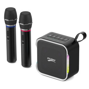 Portable <b>Speaker</b> With <b>Microphone</b> Rechargeable Battery 201x201x259mm Colorful Led Light Outdoor Home Use - Product Image 3