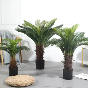 Sago Cycas con maceta, árbol de planta verde Artificial para decoración del hogar, venta al por mayor