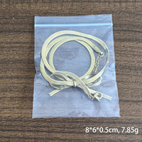 Cadena de Acero Inoxidable Resistente al Agua y al Deslustre, Chapada en Oro de 18K, con Diseño de Espina de Serpiente de 3mm y Lazo Decorativo