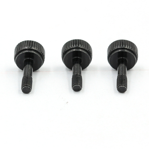 Vis de machine à verrouillage durable en acier au carbone noirci, à tête fraisée moletée, à embase cruciforme, à tige à pas variable et à moitié filetée - Product Image 5