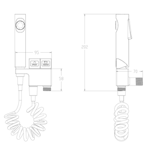 Ручной латунный спрей для биде Shattaf, распылитель <span class=keywords><strong>ABS</strong></span> 1,5 м, пружинный шланг для душа, одиночный холодный Туалет, смеситель для биде, вход и два выхода - Product Image 6