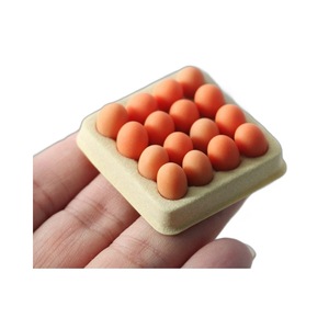 Thu Nhỏ Đồ Chơi Thực Phẩm Mini Mô Hình Trứng Nhựa Thủ Công Mỹ Nghệ Trang Trí Dollhouse Trứng Với Khay - Product Image 5