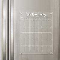 Tableau de calendrier hebdomadaire moderne en acrylique effaçable à sec avec autocollants magnétiques de style forme pour réfrigérateur, taille moyenne