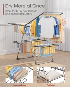 ราวตากผ้าเหล็กอเนกประสงค์พับได้ สแตนเลส สำหรับห้องน้ำ จากโรงงานโดยตรง - Product Image 5