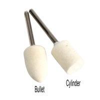 Lot de 100 têtes de polissage en feutre de laine abrasif pour outils rotatifs (formes cylindrique et en forme de balle)