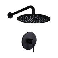 Kit de baignoire et de douche noir mat, Kit de garniture de douche à poignée unique, ensemble de robinets de douche