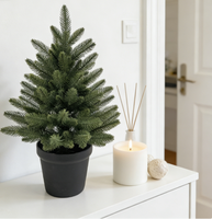 Sapin de Noël de table en PE de 60 cm, ignifuge et résistant aux UV, mini sapin réaliste en pot, conception personnalisée, vente directe d'usine